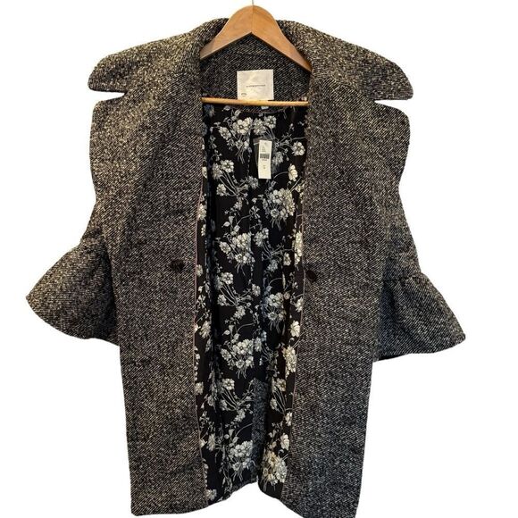 NWT Anthropologie "Femme" Bell Sleeve Wool Blend Peacoat - Women's XS - Picture 3 of 10